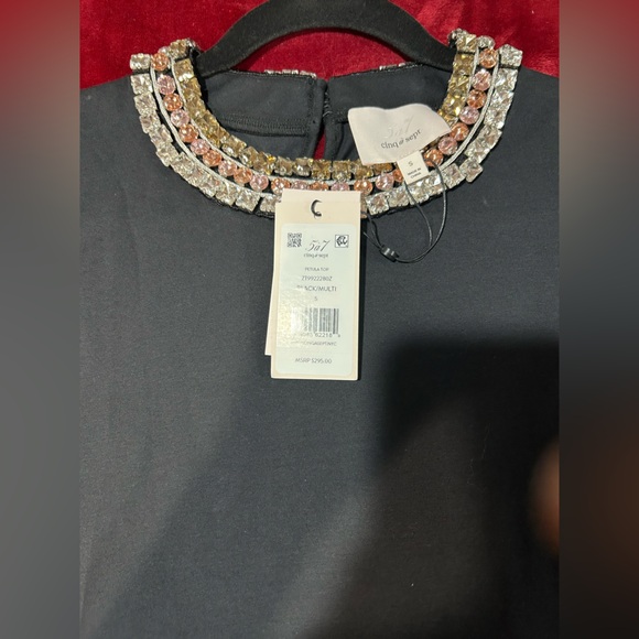 Cinq a Sept Black Embellished Tank Top - Picture 10 of 11